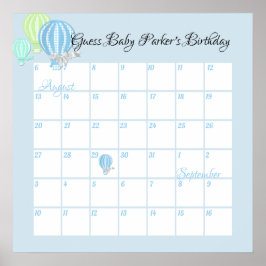 Heißluftballons, raten Sie, Baby's due Date Poster