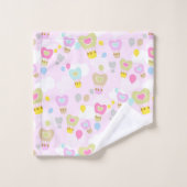 Heißluftballons Rosa Badetuch Set (Waschlappen)