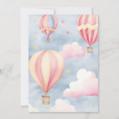 Heißluftballons Rosa Girl Dusche Einladung (Rückseite)