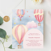 Heißluftballons Rosa Girl Dusche Einladung