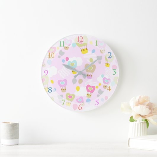 Heißluftballons rosa Uhr (Zuhause)