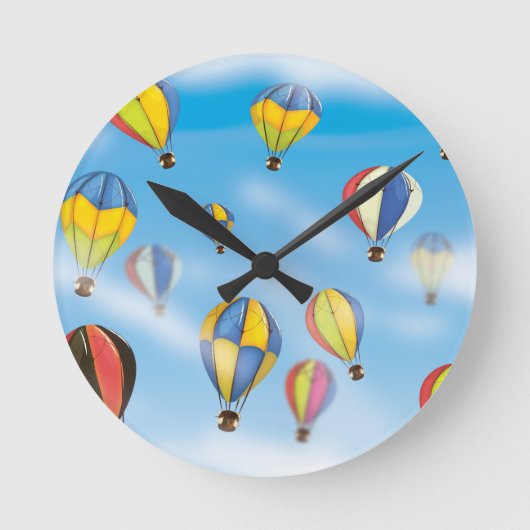 Heißluftballons Runde Wanduhr (Vorderseite)