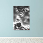 Heißluftballons, schwarz und weiß, feine Kunst Leinwanddruck (Insitu (Holzboden))