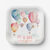 Heißluftballons sind ein Girl-Spaß Pappteller (Vorderseite)