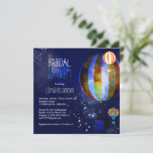 Heißluftballons Starry Abend Brautparty Einladung (Stehend Vorderseite)
