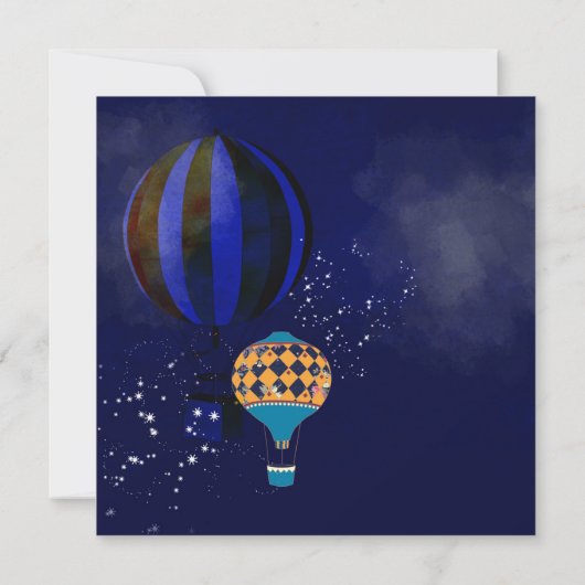 Heißluftballons Starry Abend Brautparty Einladung (Rückseite)