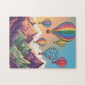 Heißluftballons über Bergen Puzzle (Horizontal)