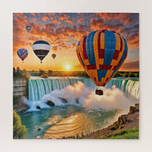 Heißluftballons über den Niagarafällen Puzzle (Vertikal)