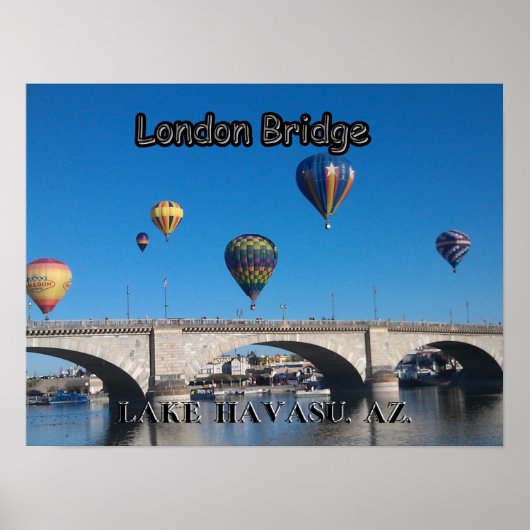 Heißluftballons über der London Bridge Poster (Vorne)