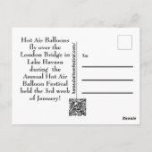 Heißluftballons über der London Bridge Postkarte (Rückseite)