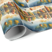 Heißluftballons über einem Herbstsee Geschenkpapier (Rolleneckpunkt)