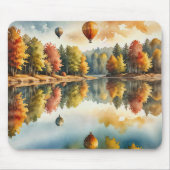 Heißluftballons über einem Herbstsee Mousepad (Vorne)