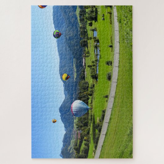 Heißluftballons über Golfplatz schweben Puzzle (Vertikal)