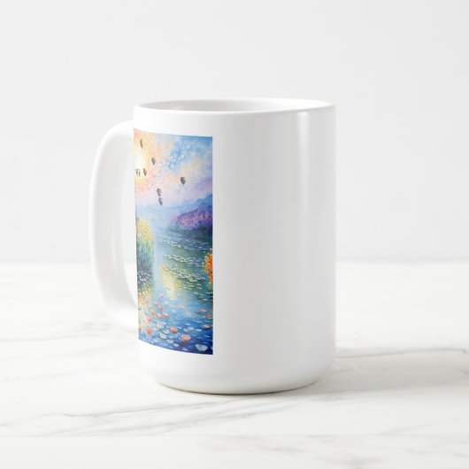 Heißluftballons über Pastellstrahl Kaffeetasse (Vorderseite Links)
