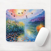 Heißluftballons über Pastellstrahl Mousepad (Mit Mouse)