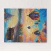 Heißluftballons über Wasser Puzzle (Horizontal)