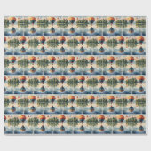 Heißluftballons über Wasser-Reflektion Geschenkpapier (Flach)