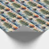 Heißluftballons über Wasser-Reflektion Geschenkpapier (Ecke)