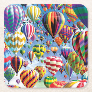 Heißluftballons überall rechteckiger pappuntersetzer
