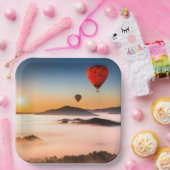 Heißluftballons und Bergwelt Pappteller (Party)