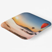 Heißluftballons und Bergwelt Pappteller (Gewinkelt)