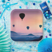 Heißluftballons und -gebirge pappteller (Party)