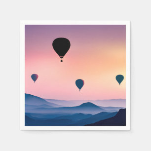 Heißluftballons und -gebirge serviette