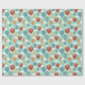 Heißluftballons und Gemusterte Weißwolken Geschenkpapier (Flach)