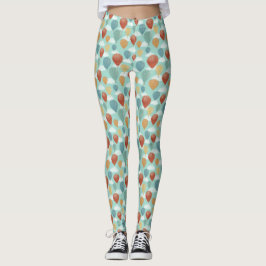 Heißluftballons und Gemusterte Weißwolken Leggings
