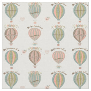 Heißluftballons, Vintage-Blumen Stoff