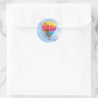 Heißluftballons Wasserfarbe Runder Aufkleber
