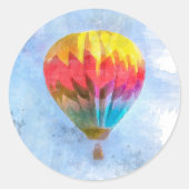 Heißluftballons Wasserfarbe Runder Aufkleber (Vorderseite)