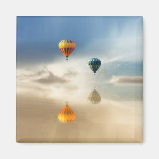 Heißluftballons Wasserreflektion Magnet