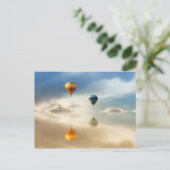 Heißluftballons Wasserreflektion Postkarte (Stehend Vorderseite)