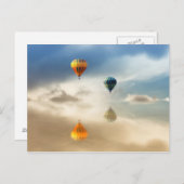 Heißluftballons Wasserreflektion Postkarte (Vorne/Hinten)