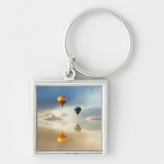 Heißluftballons Wasserreflektion Schlüsselanhänger (Vorne)