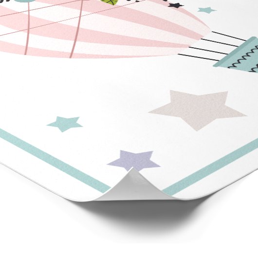 Heißluftballonwolke, Regenbogen, Moon Art Print Se Poster (Ecke)