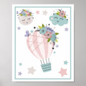 Heißluftballonwolke, Regenbogen, Moon Art Print Se Poster (Vorne)