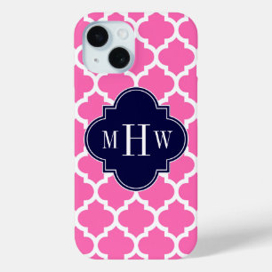 Heißrosa #2 Weiß Marokkanisch #5 Navy 3 Anfangsmon Case-Mate iPhone Hülle