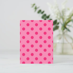 Heißrosa auf rosa Punkten Musterdesign Postkarte