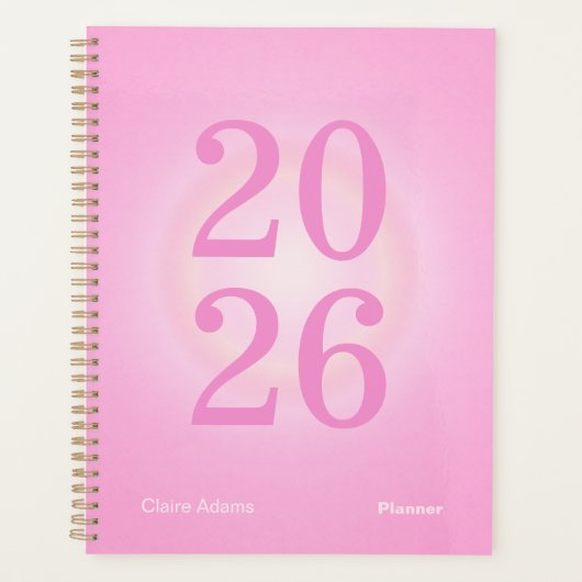 Heißrosa Aura Big Year Planer (Vorderseite)