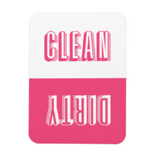 Heißrosa Block Moderne Typografie Geschirrspüler Magnet