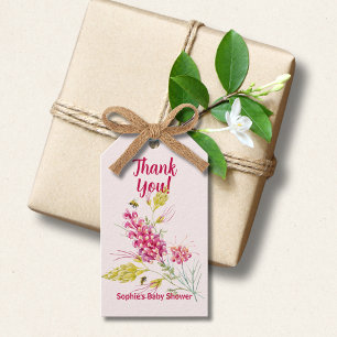 Heißrosa Blüten und Hummel Eine süße kleine Biene Geschenkanhänger