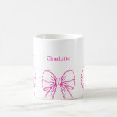 Heißrosa Bogen-Schriftname Kaffeetasse (Mittel)