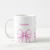 Heißrosa Bogen-Schriftname Kaffeetasse (Links)