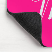 Heißrosa-chic-Monogramm Mousepad (Ecke)