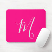 Heißrosa-chic-Monogramm Mousepad (Mit Mouse)