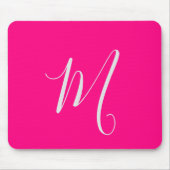 Heißrosa-chic-Monogramm Mousepad (Vorne)