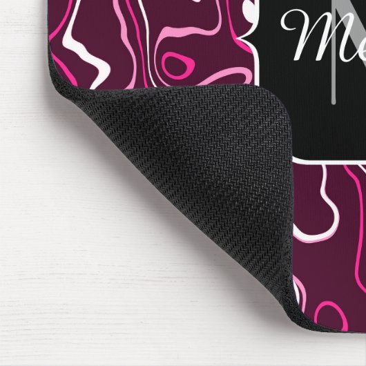 Heißrosa-Damaskus-Abstraktwirbel Benutzerdefiniert Mousepad (Ecke)