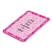 Heißrosa Damastmuster Magnet (Linke Seite)